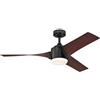 Westinghouse Lighting 72270 - Ventilatore da soffitto LED moderno Evan con luce e telecomando, 132 cm, finitura nera opaca, vetro opalino smerigliato