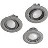 Hama - Set 3 faretti LED da incasso WiFi, 5 W (equivalenti a 35 W), inclinazione regolabile, compatibili controllo vocale/App, grigio
