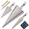 flintronic 3 punte per trapano a pavimento in metallo, 4-12/20/32 mm, fresa in metallo, triangolo conico titanio HSS, asta esagonale per acciaio, legno, ottone, alluminio, PVC, punzone centrale e