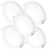JANDEI - Confezione da 5 faretti LED da incasso rotondi, 18W, 1500 lumen, extrapiatti 13 mm, foro di montaggio Ø200-205 mm, bianco neutro 4200K con trasformatori inclusi