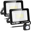 RIGIDON 2x 30W faretto con pir sensore di movimento, 3000lm proiettori led