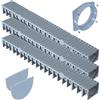 AxHeLL Canaletta di Scolo Acqua Piovana con Griglia a Maglia in Plastica Grigio per Drenaggio Garage Giardini Terrazze Fai-da-Te 1mx120x92mm (Confezione da 3)