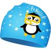 PAEHUIMT Cuffia Piscina Bambina Bambino, Cuffia Nuoto Bambini 4-12 Anni, Elastico Silicone, Impermeabile (Pinguino, Azzurro)