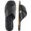 PIECES Psaudrey Leather Sandal, Bassi Donna, Nero, 37 EU