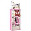 Furinno Luder Libreria a 3 ripiani aperti, rosa/bianco