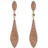 EVER FAITH - Orecchini a perno da donna con cristalli austriaci, 2 foglie a goccia per festa e matrimonio, 8.1 cm x 1.5 cm, Cristallo, cristallo