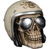 MIK Funshopping - Salvadanaio a forma di teschio (teschio con casco da moto bianco)