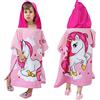 KAKU NANU Poncho Mare Bambino, Telo Mare Bambina Assorbente, Asciugamano Mare Bambino, Unicorno, 60*120cm, Tessuto in Spugna, Cotone, Lavabile in Lavatrice