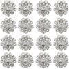 GORGECRAFT 16 pz Decorazioni con Strass Lucidi In Metallo Fiore Bottone In Cristallo Decorazione Floreale Bottoni per Artigianato Festa di Nozze Bouquet Da Cucire su Abbigliamento Kit Bouquet Da Sposa