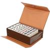 HEYOUTH Mini Mahjong,Portatile Tradizionale Gioco Cinese,Set di 144 Piccole Piastrelle e Vintage Pelle Mahjong Carring Case,per Famiglia,Festa,Amici,Riunione,Gioco da Tavola,Gioco da Tavolo