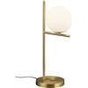 meineWunschleuchte Lampada da tavolo a LED in ottone opaco con paralume a sfera in vetro opalino E14, esclusiva illuminazione da tavolo