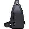 NEUSOP Zaino Monospalla Uomo Petto Borsa Crossbody Borsa a Tracolla Impermeabile con Ricarica USB,Marsupio Zainetto Piccolo Sling Bag Borsa a Spalla per Viaggio, Ciclismo,Lavoro,Sport Grey