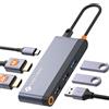 NOVOO Hub USB C Tripler Display 6 in 1 a Dual HDMI, docking station USB C Dual Monitor, 100W PD, 3 x USB, Dock USB-C per Dell, HP, Lenovo, ASUS, Microsoft