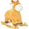 DecHome Dondolo Giraffa Peluche in Legno con Ruote Cavalcabile per Bambini da 3+ Anni colore Giallo - 136/330