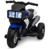 DecHome Moto Elettrica per Bambini 3-5 Anni a 3 Ruote, Luci e Suoni, Batteria 6V colore Nero e Blu - 102BU/370