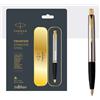 Parker Penna a sfera Parker Frontier Steel SS GT bordo oro quink blu inchiostro fine...