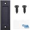 Kare & Kind Maniglia per Porta da Fienile Scorrevole 15,2 cm (Nero) - Maniglia a Spinta Facile da Installare con Fondo Piatto - Acciaio Pieno con Bordi Lisci per Porta Scorrevole da Fienile, Capanno