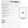 STARLINE Etichette adesive - in carta - permanenti - 105 x 37 mm - 16 et-fg - 100 fogli - bianco - Starline (unità vendita 1 pz.)