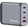 VERBATIM Adattatore da viaggio GNC-100 - 2x USB-C PD 1x USB-C PD 65W, 1x USB-A QC 3.0 100W - Verbatim - 32202 (unità vendita 1 pz.)