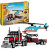 LEGO Creator 3 in 1 Autocarro con Elicottero, Giochi per Bambini e Bambine da 7 Anni, Camion Giocattolo Ricostruibile in Aereo e Cisterna o in Auto da Corsa e SUV, Idea Regalo di Compleanno 31146