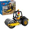 LEGO City Rullo Compressore, Set di Costruzioni Giocattolo per Bambini e Bambine da 5 Anni in su, Veicolo Stradale da Cantiere con Minifigure dell'Operaio Edile, Idea Regalo Divertente 60401