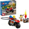 LEGO City Motocicletta dei Pompieri da Soccorso, Giochi per Bambini e Bambine da 4 Anni in su con Moto Giocattolo dei Vigili del Fuoco, 2 Minifigure, Estintore e Barbecue da Costruire 60410