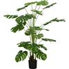 HOMCOM Pianta Artificiale Monstera Alta 180cm per Decorazione Interna ed Esterna con Vaso Incluso per Casa e Giardino Verde Naturale|Aosom