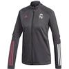 adidas Real Madrid adidas stagione 2020/21 - Giacca con cerniera per allenamento ufficiale da donna, Donna, GD9460, grigio, XL