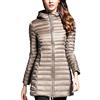 ZhuiKunA Lunga Giacca Piumino Donna Ultraleggeri Cappotto Trapuntato Packable Giacca con Cappuccio Cammello S