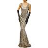 Cocila Abiti Plus Size Donna Eleganti Abito vintage da donna Abito senza maniche sexy Abito da leggero da festa anni '20 Gonna corta a di pesce lunga e sottile Vestiti Estivi Al Ginocchio (Beige, XXL)