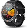 WalkerFit Smartwatch Uomo con Chiamate Bluetooth, 1.43 AMOLED Militare Orologio Smartwatch con SpO2/IP68/Cardiofrequenzimetro, Batteria 410mAh, per Android iOS, Nero