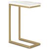 Simpli Home SIMPLIHOME Skyler C Tavolino in Metallo, Dimensioni Prodotto, Piano in Marmo/Oro