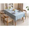 BHOMTY Tovaglia antimacchia in cotone e lino Adatto per cucina, sala da pranzo e tavolini Facile da pulire Azzurro 140 * 140cm
