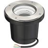 ledscom.de Lampada da incasso a pavimento BOFU per esterni, IP67, orientabile, acciaio inox, rotonda, 150 mm Ø, 1x GU10 max. 15W