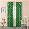 GIRASOLE HOME® Coppia Tende Oscuranti Morbide Fantasia Stelle Argentate Tenda Morbida per Interni con Tasca e Passanti Nascosti 2 Pannelli (Verde, 70x235cm)