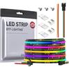 BTF-LIGHTING FCOB COB WS2811 IC RGB flessibile striscia LED ad alta densità 5M 630LEDs/M Nastri LED DC24V Nero PCB IP30 colore di inseguimento DIY Decorazione(senza controller e alimentazione)