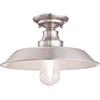 Westinghouse Lighting 63702 - Apparecchiatura da soffitto Iron Hill per montaggio semi-rasente da interno da 30 cm a una luce, finitura di nichel spazzolato