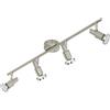 Briloner Plafoniera LED Leuchten, 4 faretti LED orientabili e girevoli, lampada da soffitto, metallo, faretto con lampadina da 3 W, lunghezza: 67,5 cm