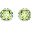 Swarovski Orecchini a lobo Birthstone, Taglio squadrato, Agosto, Verdi, Placcato rodio