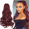 Gairyan 45cm Coda Finta Capelli Extension Ricci con Pinza Posticci per Capelli Sintetici Extension Coda Capelli Mossi Ondulati Lunghi Clip Coda di Cavallo Claw Naturale per Donna - Vino rosso
