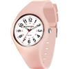 findtime Orologio da donna da infermiera, impermeabile, 50 m, da donna, analogico, al quarzo, unisex, sportivo, cinturino in silicone, per adolescenti, ragazze e ragazzi, Colore: rosa., cinghia
