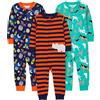 Simple Joys by Carter's 3-Pack Snug Fit Footless Cotton Pajamas Infant-And-Toddler-Pajama-Sets, Blu Marino Spazio/Ruggine Righe/Verde Turchese Cani, 18 Mesi (Pacco da 3) Unisex-Bimbi