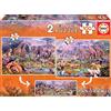 Educa - Puzzle Animali Selvatici | 2x100 pezzi Puzzle Panorama | Animali, Tierpuzzle Bambini | dai 6 anni (18606)