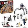 LEGO Star Wars Battle Pack Clone Trooper e Battle Droid Set da Battaglia con Veicolo Giocattolo Speeder Bike, Tri-Droide e Postazione Difensiva, Regalo per Bambini e Bambine da 7 Anni in su 75372