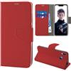 N NEWTOP Cover Compatibile per Huawei Honor Play 6.3, HQ Lateral Custodia Libro Flip Chiusura Magnetica Portafoglio Simil Pelle Stand (Rossa)