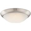 Westinghouse 63088 Apparecchiatura da soffitto per montaggio rasente da interno, LED dimmerabile, 28 cm, finitura in nichel spazzolato con vetro alabastro bianco