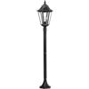 Eglo Navedo lampada a piantana per esterni, lampada per esterni a 1 luce, lampada da terra in fusione di alluminio e vetro, nero con patina argento, attacco E27, 120 cm, IP44
