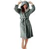TDEOK Accappatoio da donna morbido con cappuccio per le orecchie, vestaglia da ragazza, dolce orso, camicia da notte, in spugna, in microfibra, con cintura, biancheria da notte, elegante e comodo pigiama,