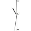 Bossini - Asta murale in acciaio inox satinato , flessibile in cromolux retinato con raccordi inox