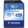 Verbatim Premium 16 GB SDHC Classe 10